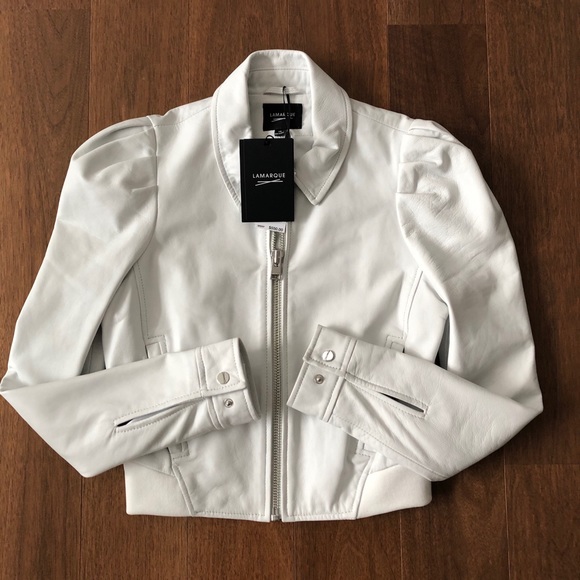 Lamarque Jackets & Blazers - Lamarque White Leather Jacket